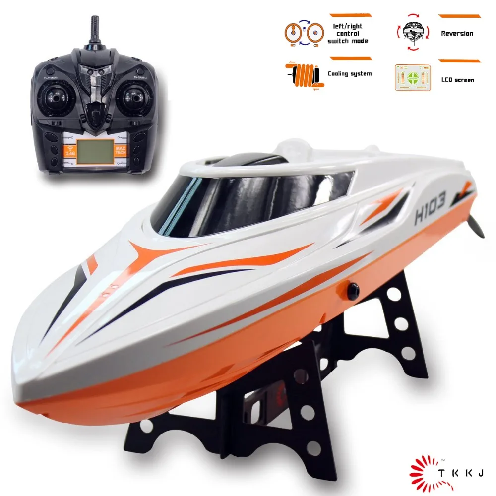 Лодка TKKJ H105, радиоуправляемая, высокоскоростная, 1:16, 2,4 ГГц, 4 канала, 25 км/ч, с системой водяного охлаждения, игрушки
Лодка TKKJ H105, радиоуправляемая, высокоскоростная, 1:16, 2,4 ГГц, 4 канала, 25 км/ч, с системой водяного охлаждения, игрушки