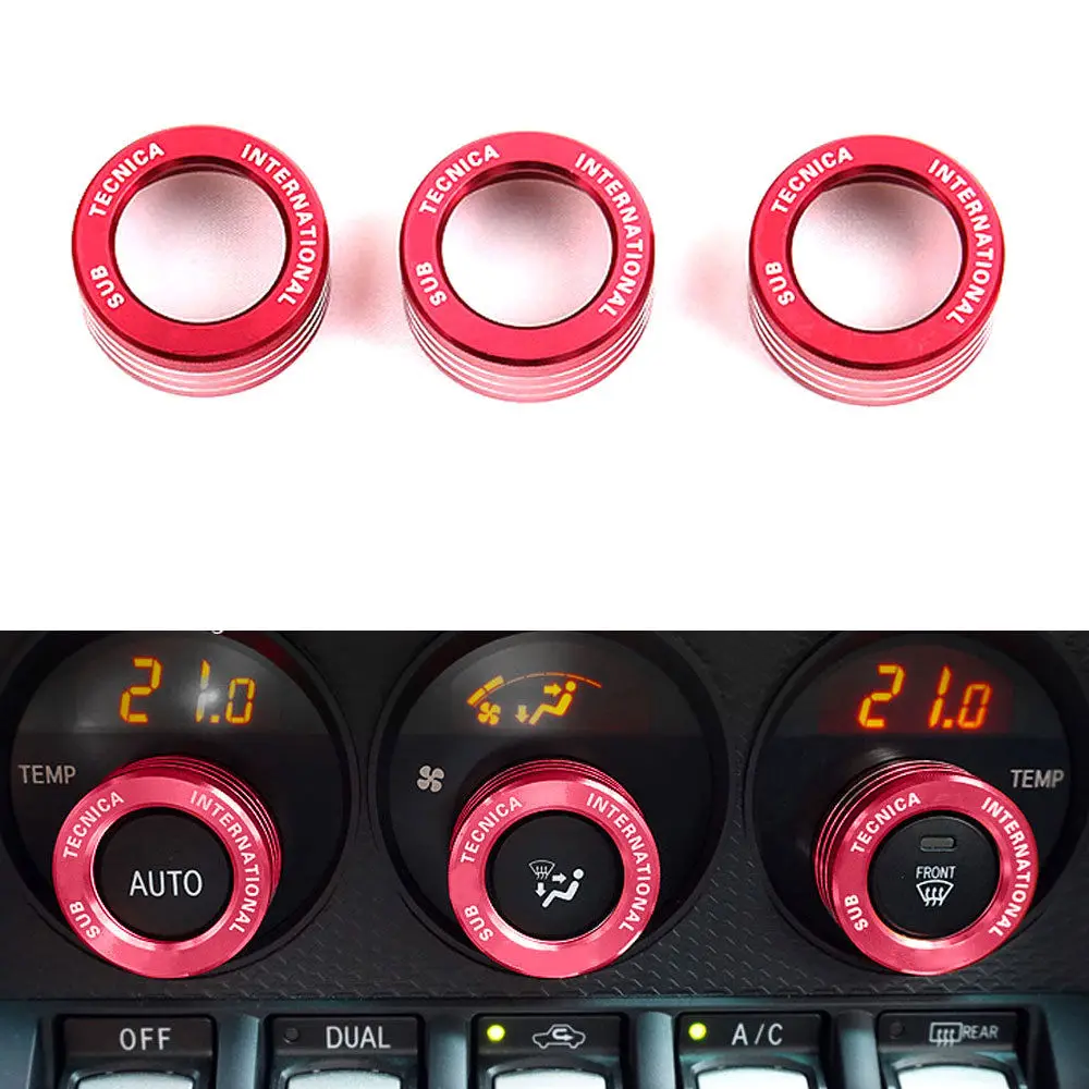 3PCS Red Anodized Aluminum Control AC Knob Volume Cover Trim Ring For Subaru BRZ GT86 FT86 FR-S Car Styling Accessories Covers
3PCS Red Anodized Aluminum Control AC Knob Volume Cover Trim Ring For Subaru BRZ GT86 FT86 FR-S Car Styling Accessories Covers