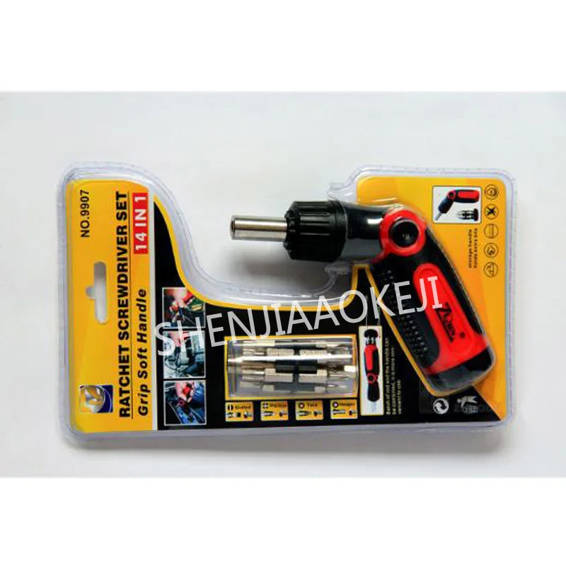 14 pcs/set ratchet screwdriver set Repair Hardware Tools 9907 Blister Multi-function Combination Hand Tool | Инструменты