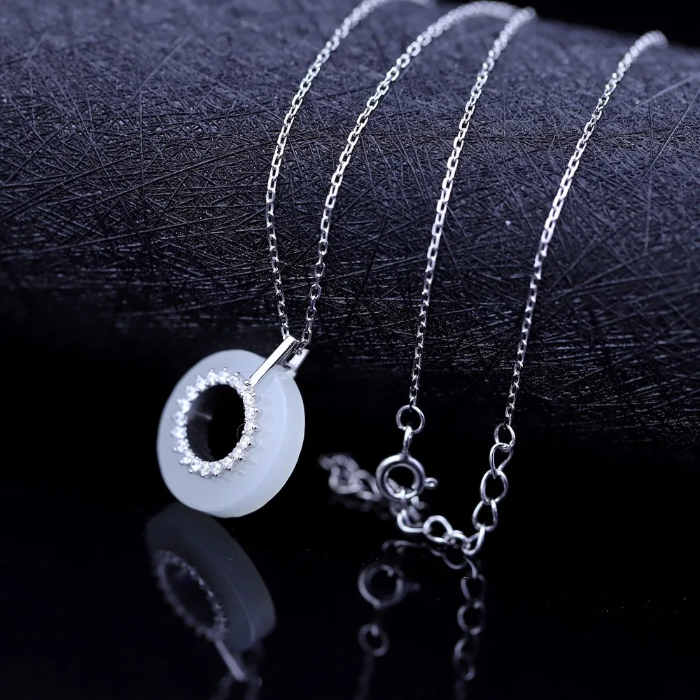 L&P Vintage 925 Sterling Thai Silver Gemstone Jade Pendant Necklace For Women White Jade Fine Jewelry
L&P Vintage 925 Sterling Thai Silver Gemstone Jade Pendant Necklace For Women White Jade Fine Jewelry