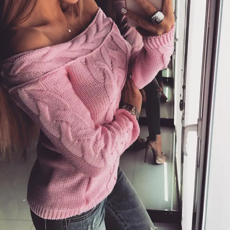 Sexy Off Shoulder Knitted Sweaters Womens Autumn Winter Tops Fashion Pullover Jumpers Pull Femme Soft Warm Knit Tops new WS4977V
Sexy Off Shoulder Knitted Sweaters Womens Autumn Winter Tops Fashion Pullover Jumpers Pull Femme Soft Warm Knit Tops new WS4977V