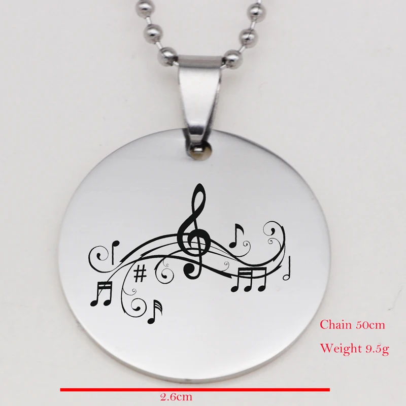 Нержавеющая сталь искусство музыкальные ноты индивидуальный кулон ожерелье