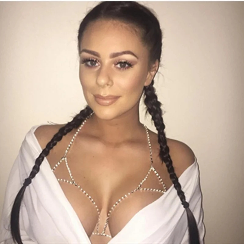 Stylish Women Shiny Crystal Rhinestone Necklace Bra Chest Body Chains Sexy Bikini Jewelry
Stylish Women Shiny Crystal Rhinestone Necklace Bra Chest Body Chains Sexy Bikini Jewelry