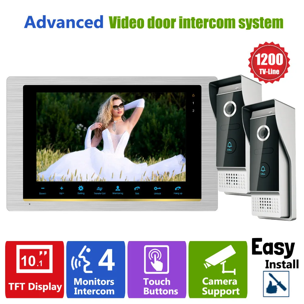 Homefong Video Intercom System Door Phone Doorbell Intercom Video Camera 2V1 2 Outdoor Station 1200TVL 1 Indoor Station
Homefong Video Intercom System Door Phone Doorbell Intercom Video Camera 2V1 2 Outdoor Station 1200TVL 1 Indoor Station