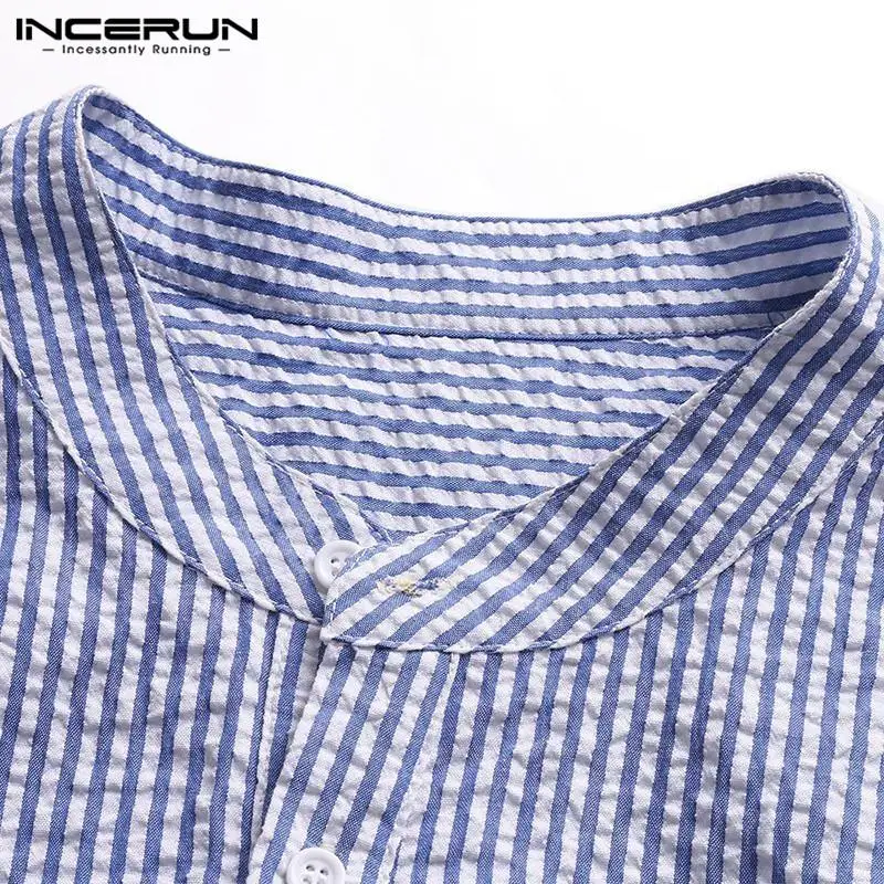 INCERUN Striped Casual Shirt Men Long Sleeve Stand Collar Streetwear Blouse Fashion Pockets Leisure Camisa Masculina S-5XL 2021
INCERUN Striped Casual Shirt Men Long Sleeve Stand Collar Streetwear Blouse Fashion Pockets Leisure Camisa Masculina S-5XL 2021