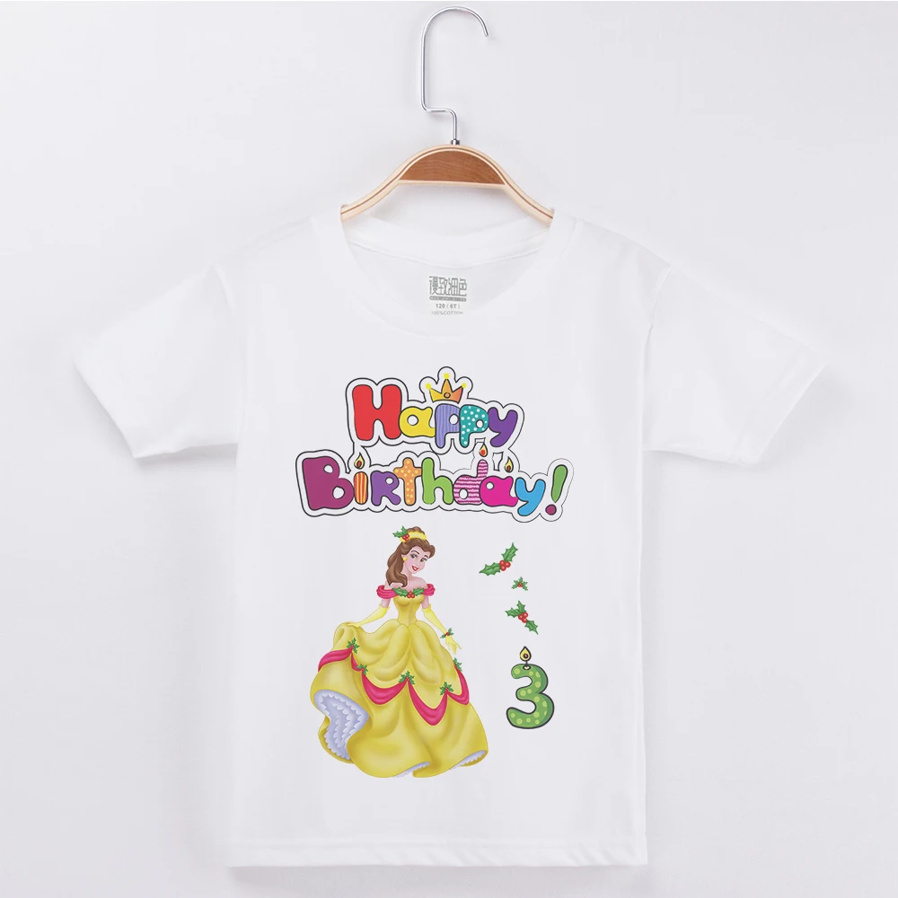 Fashion Design Birthday T-Shirt Short Sleeve Cotton Casual Girls Tees Princess Print Hipster Top White Tshirts Children Clothing
Fashion Design Birthday T-Shirt Short Sleeve Cotton Casual Girls Tees Princess Print Hipster Top White Tshirts Children Clothing