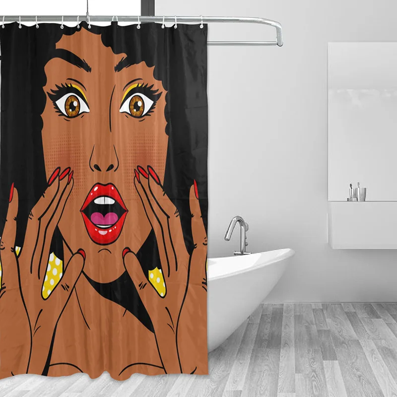 Colorful Eco-friendly African Woman Shower Curtain Waterproof Bath Room Polyester Fabric Washable Bathroom Curtain with 12 Hooks
Colorful Eco-friendly African Woman Shower Curtain Waterproof Bath Room Polyester Fabric Washable Bathroom Curtain with 12 Hooks