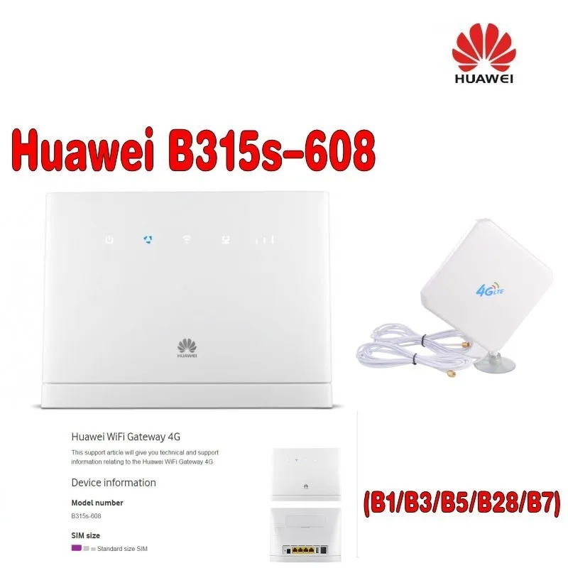 (+ 4G антенна SMA 35dBi 4G антенна) разблокированный Huawei B315 B315s-608 LTE FDD 700/850/1800/2100/2600Mhz
(+ 4G антенна SMA 35dBi 4G антенна) разблокированный Huawei B315 B315s-608 LTE FDD 700/850/1800/2100/2600Mhz