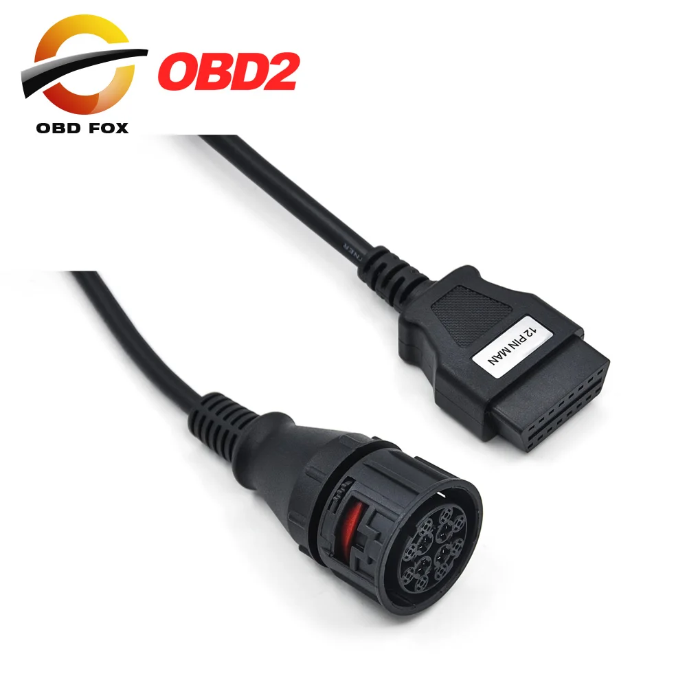 

For Man 12Pin to OBD2 16Pin Female Connector DLC OBD OBDII for Man 12 PIN for iveco 38pin Truck Diagnostic Extension Cable
