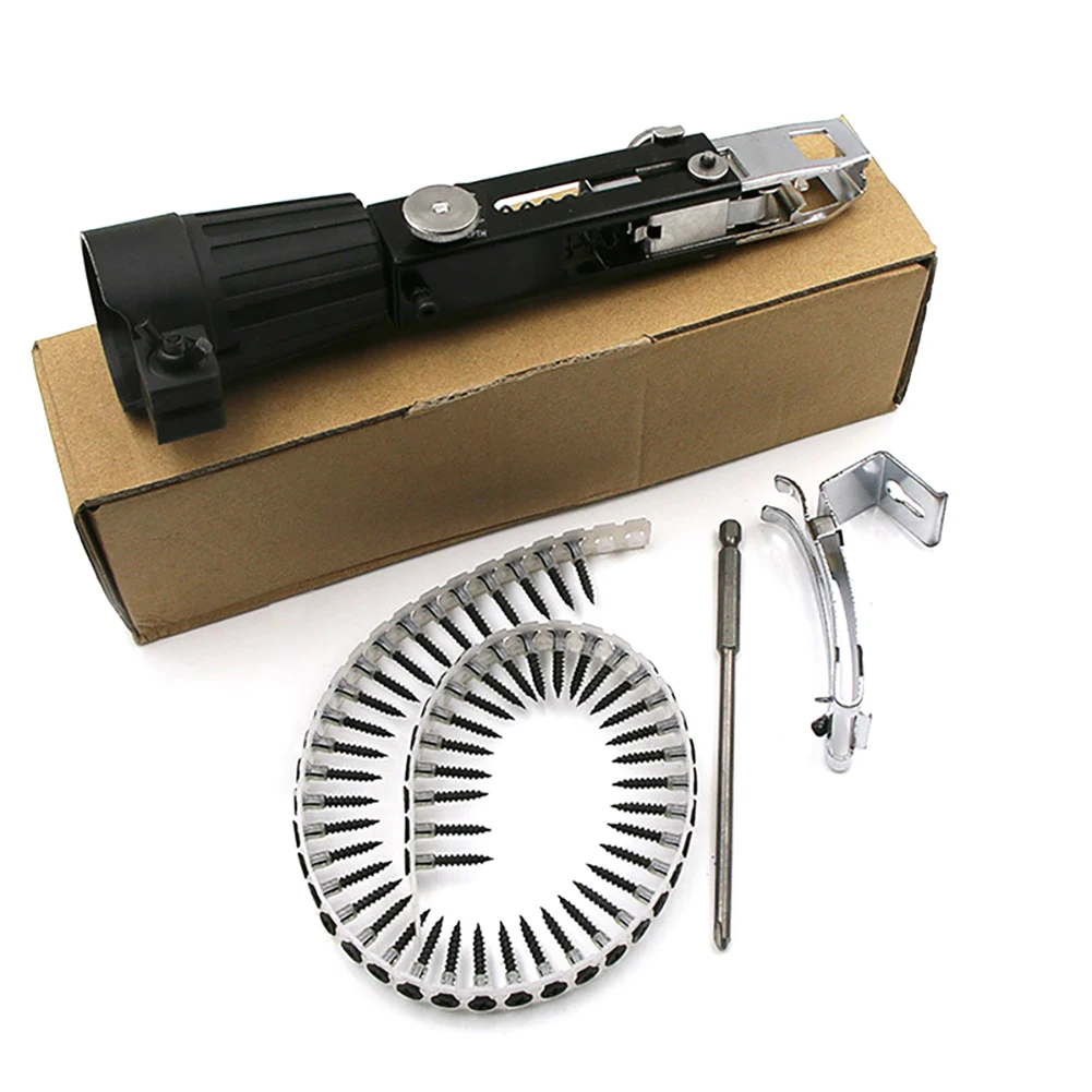 Electric Automatic Chain Belt Nail Screw Gun Screwd nail gun adapter automatic screw spike electric drill woodworking tool | Инструменты
