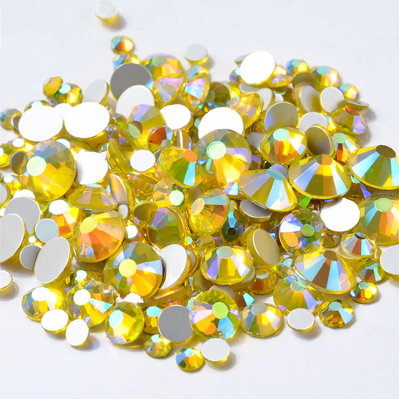 Citrine AB Color Glass Nail Art Rhinestones FlatBack Round Crystal Stones For Apparel DIY Crafts Strass Glue On Nail Decorations
Citrine AB Color Glass Nail Art Rhinestones FlatBack Round Crystal Stones For Apparel DIY Crafts Strass Glue On Nail Decorations