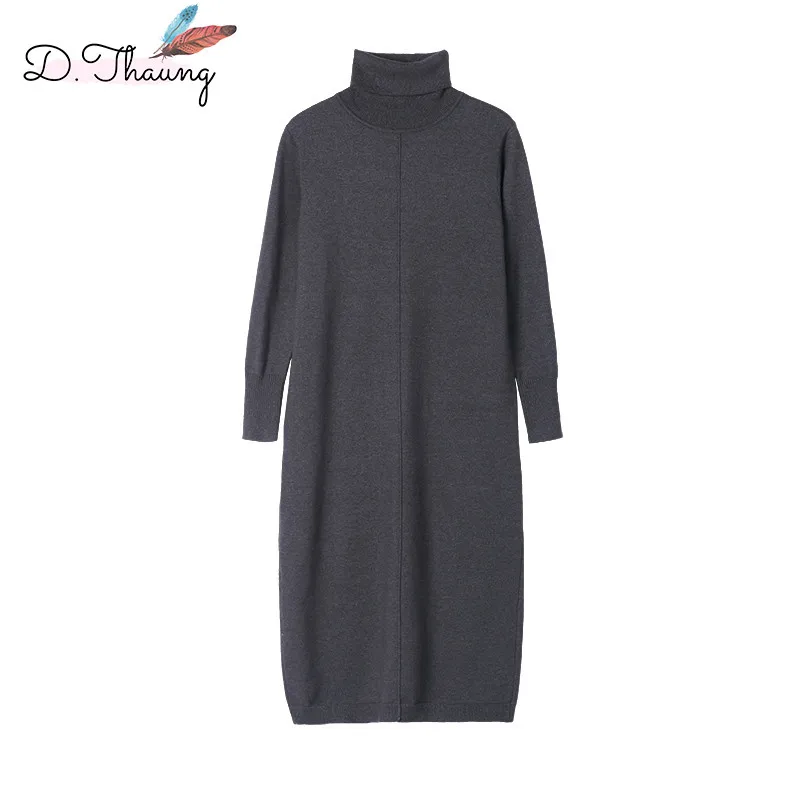 Autumn Winter Women Knitting Dress 2018 New High-Necked Medium Long Female Sweater Dress Large Size Loose Ladies Dress Cw375
Autumn Winter Women Knitting Dress 2018 New High-Necked Medium Long Female Sweater Dress Large Size Loose Ladies Dress Cw375