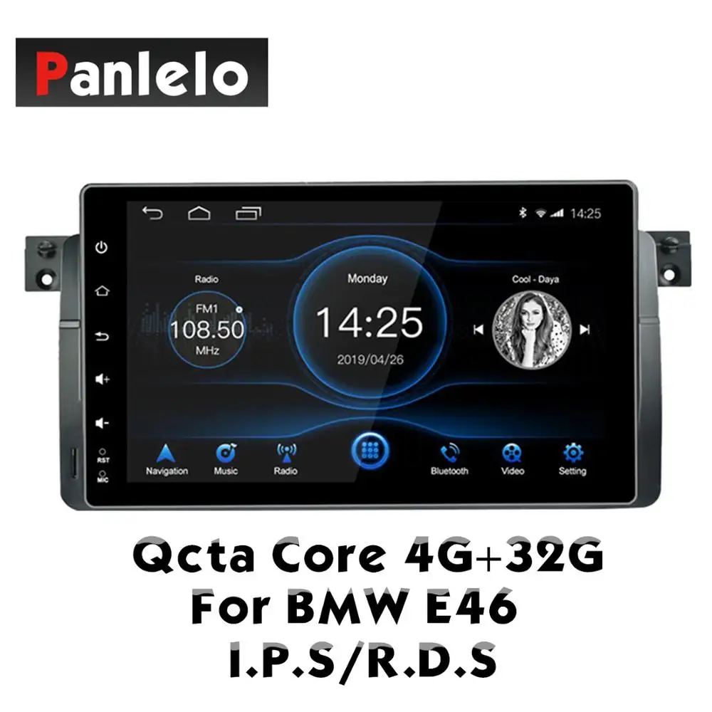 Panlelo Android GPS навигация для BMW E46 8 1 4G RAM аудио радио Qcta Core IPS экран мультимедиа RDS
