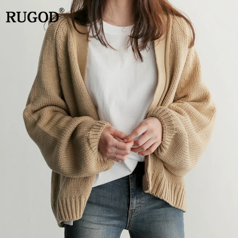 

RUGOD Casual Women Cardigans Solid Knitted Sweater Women Long Sleeve Autumn Winter Clothes Women Tops pull femme hiver