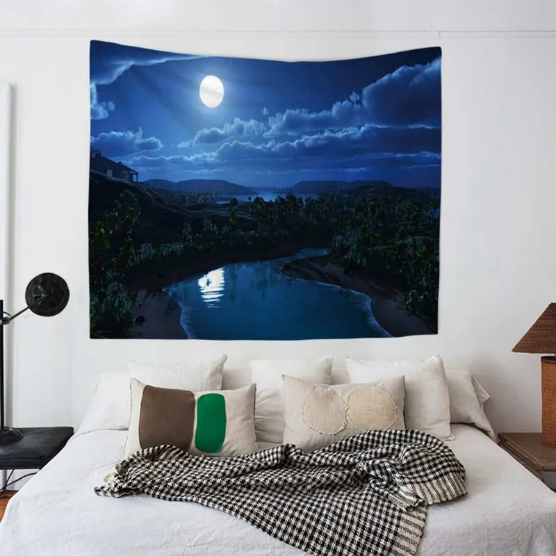 Living room bedroom dorm decoration Full moon Night sky Nordic tapestry wall mount beach towel
Living room bedroom dorm decoration Full moon Night sky Nordic tapestry wall mount beach towel