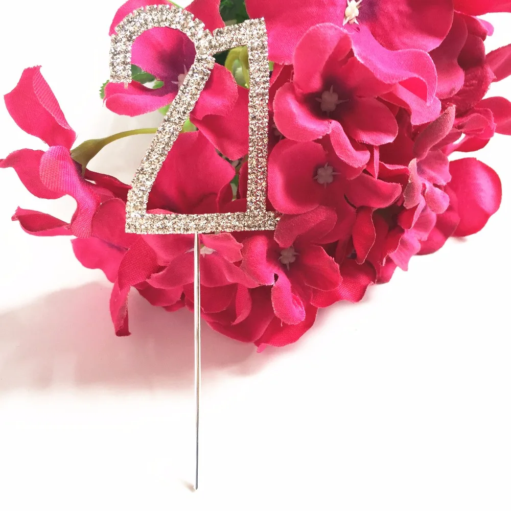 Happy 21st Birthday party decoration kits Number 21 5 cm Crystal Diamond Rhinestone Bling Cake Topper -
Happy 21st Birthday party decoration kits Number 21 5 cm Crystal Diamond Rhinestone Bling Cake Topper -