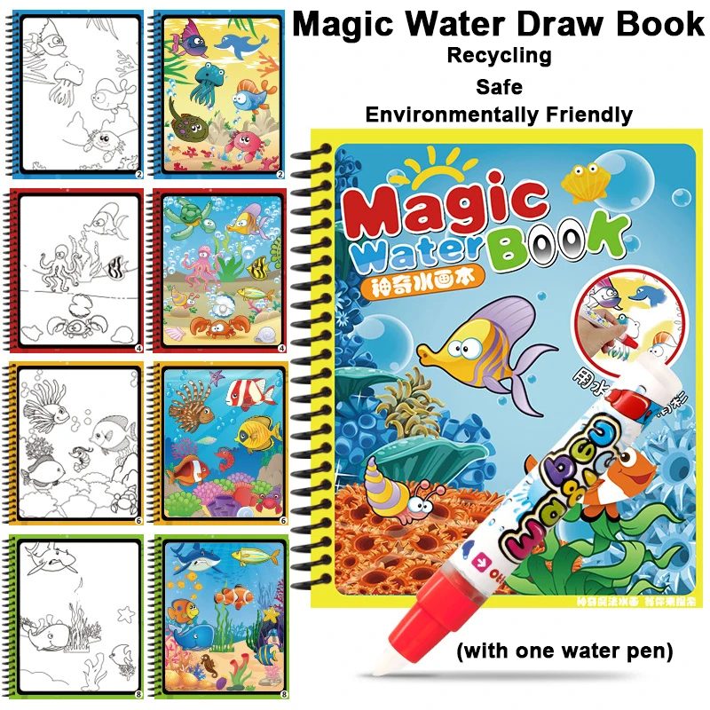 Magic Water Pen Painting Cartoon Picture Book Album Reusable Safe Non-toxic for Kids DIY Graffiti Supplies Gift Baby Art Toys
Magic Water Pen Painting Cartoon Picture Book Album Reusable Safe Non-toxic for Kids DIY Graffiti Supplies Gift Baby Art Toys