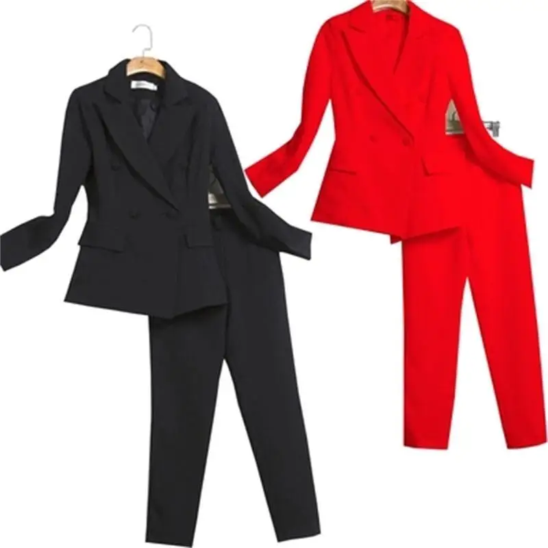 Fashion Leisure suit female red black white New professional suit jacket + slim suit pants two suit women size XS-2XL
Fashion Leisure suit female red black white New professional suit jacket + slim suit pants two suit women size XS-2XL