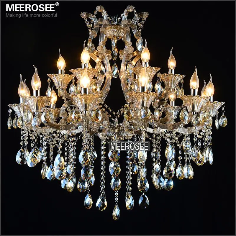 

Maria Theresa Crystal Chandelier Lighting lampara Cognac LED Crystal Lustre 18 Light Lamp for Lobby Stair Hallway project MD2225