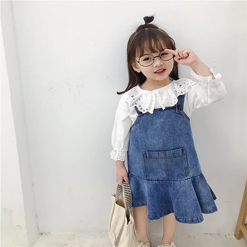 Girls dress spring and autumn 2019 new small and medium girls cotton denim two-piece dress cute college wind cute doll shirt sui
Girls dress spring and autumn 2019 new small and medium girls cotton denim two-piece dress cute college wind cute doll shirt sui