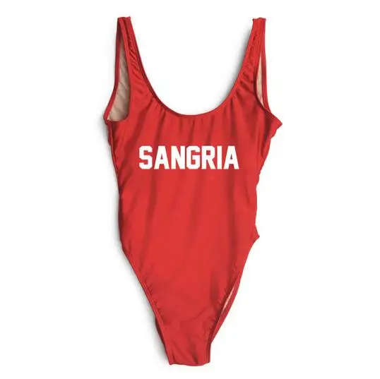New Arrive US Size S-XL Women Sexy high waist bathing suit SANGRIA letter Bodysuit Funny One-Piece suit Swimwear
New Arrive US Size S-XL Women Sexy high waist bathing suit SANGRIA letter Bodysuit Funny One-Piece suit Swimwear