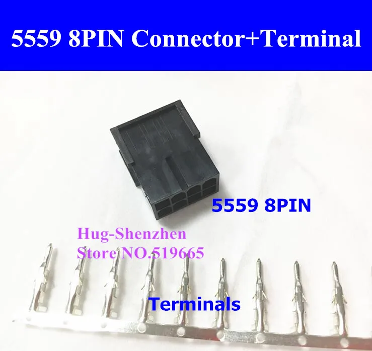 ATX/EPS PCI-E GPU 5557 8pin 8(2*4)PIN female Connector Housing Plastic Shell for PC computer graphics card +5559 terminal pins
ATX/EPS PCI-E GPU 5557 8pin 8(2*4)PIN female Connector Housing Plastic Shell for PC computer graphics card +5559 terminal pins