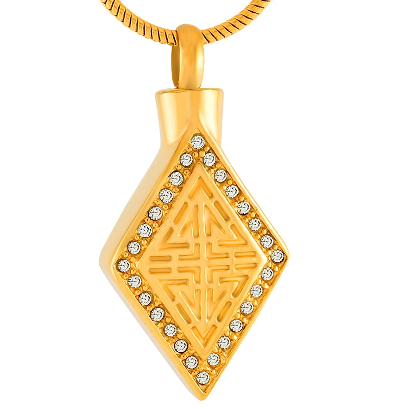 IJD9218 Inlay Crystal Rhombus Stainless Steel Memorial Urn Necklace To Hold Ashes Free Engraving Cremation Keepsake Jewelry 
IJD9218 Inlay Crystal Rhombus Stainless Steel Memorial Urn Necklace To Hold Ashes Free Engraving Cremation Keepsake Jewelry