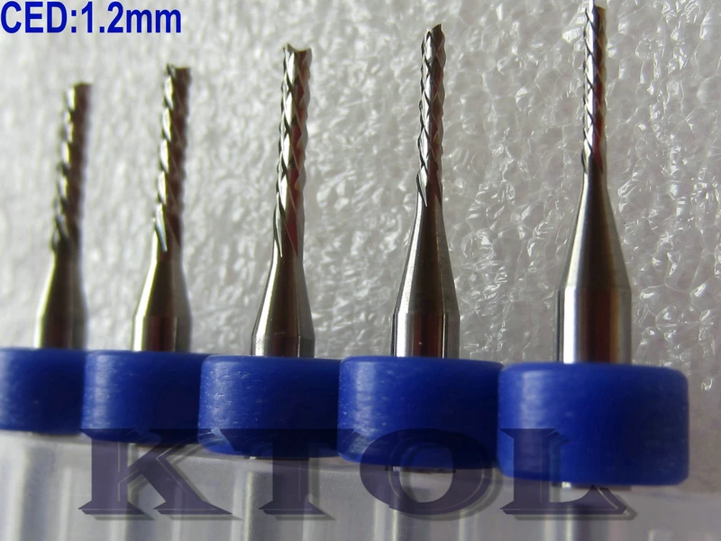 10 шт. 1/8 "x1.2мм левосторонняя спиральная Концевая фреза для фрезерного станка PCB