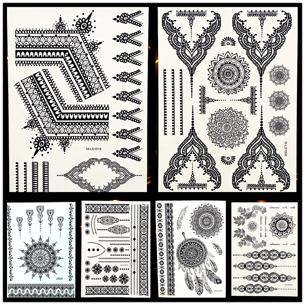 GoldOcean Geometric Symmetry Black Henna Temporary Tattoo Stickers For Women Makeup Waterproof Fake Tattoo Finger Hands Tatoo
GoldOcean Geometric Symmetry Black Henna Temporary Tattoo Stickers For Women Makeup Waterproof Fake Tattoo Finger Hands Tatoo