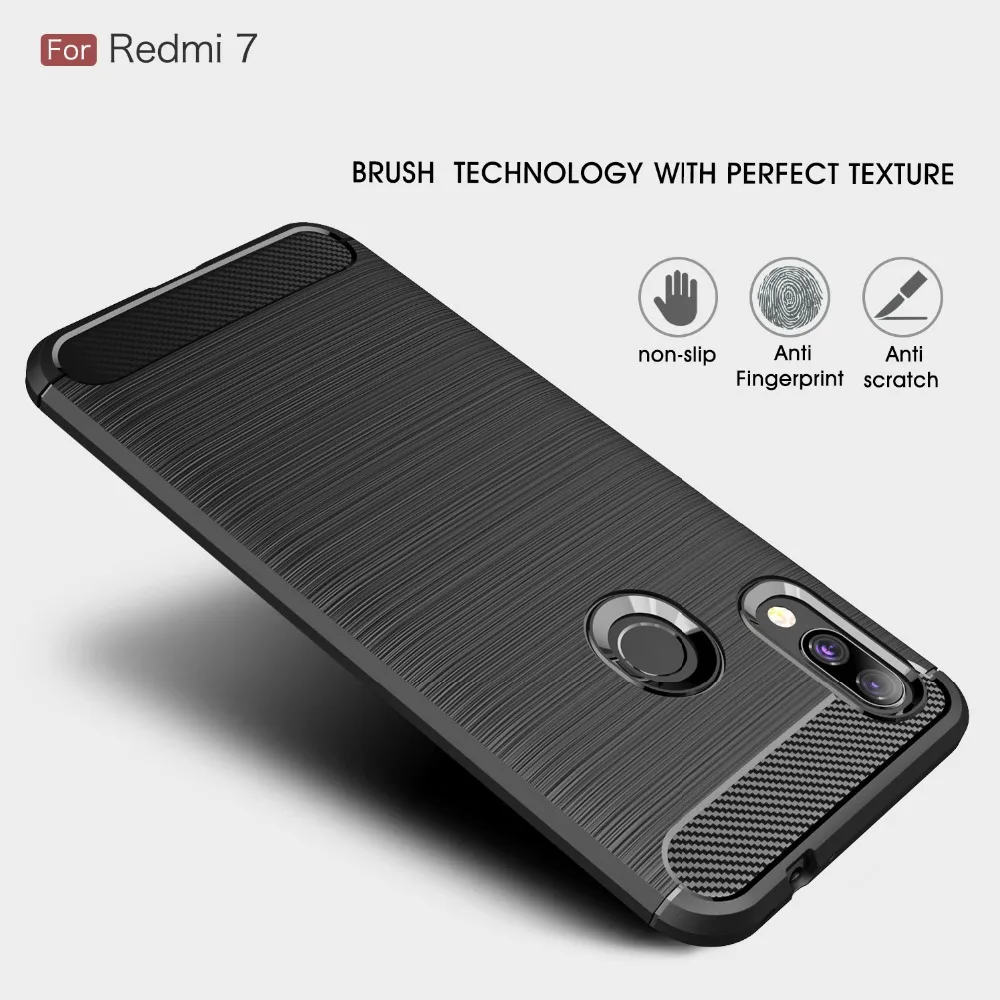 Чехол для телефона Redmi 7A Xiaomi 7 чехол с щеткой противоударный мягкий бампер из