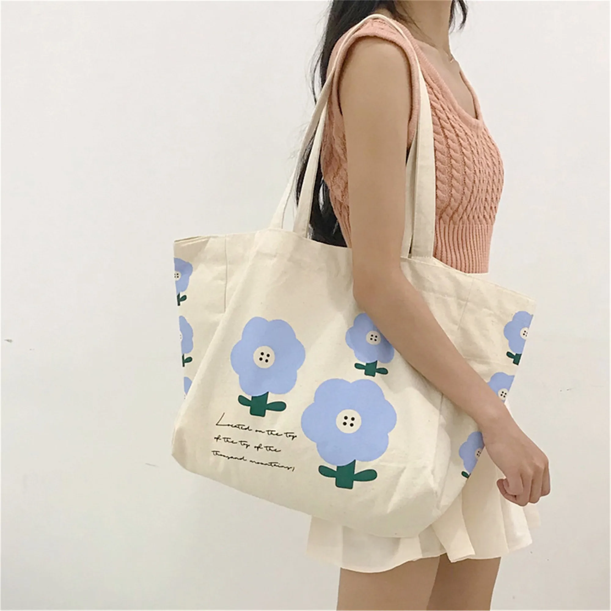 Cotton Canvas Eco Shopping Market Bag Wrist Bag Hand Bag High Capacity Blue Flower CYA81
Cotton Canvas Eco Shopping Market Bag Wrist Bag Hand Bag High Capacity Blue Flower CYA81