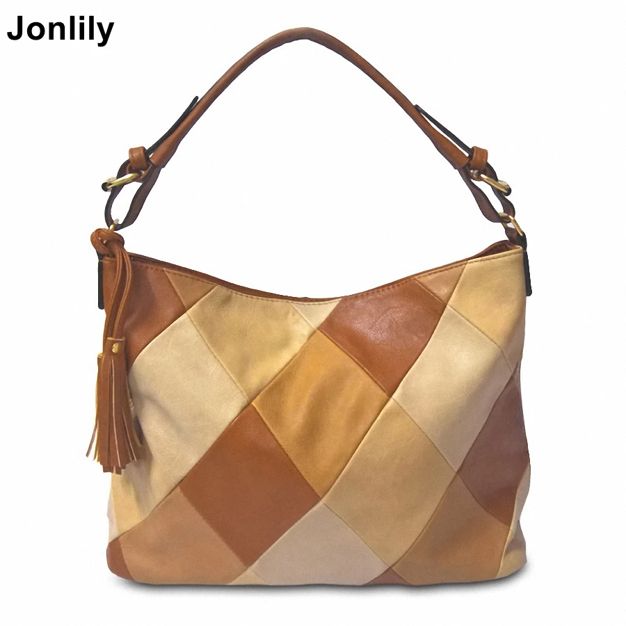 Jonlily Women Fashion Patchwork Panelled Handbags Large Shoulder Bag Totes Casual Bolsa for Ladies and Girls -KG013
Jonlily Women Fashion Patchwork Panelled Handbags Large Shoulder Bag Totes Casual Bolsa for Ladies and Girls -KG013