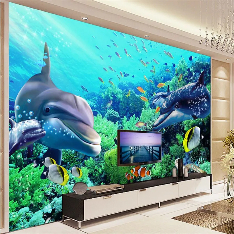 beibehang wallpaper silk cloth Underwater World Dolphin backdrop modern decorative painting 3d large mural wallpaper living room
beibehang wallpaper silk cloth Underwater World Dolphin backdrop modern decorative painting 3d large mural wallpaper living room