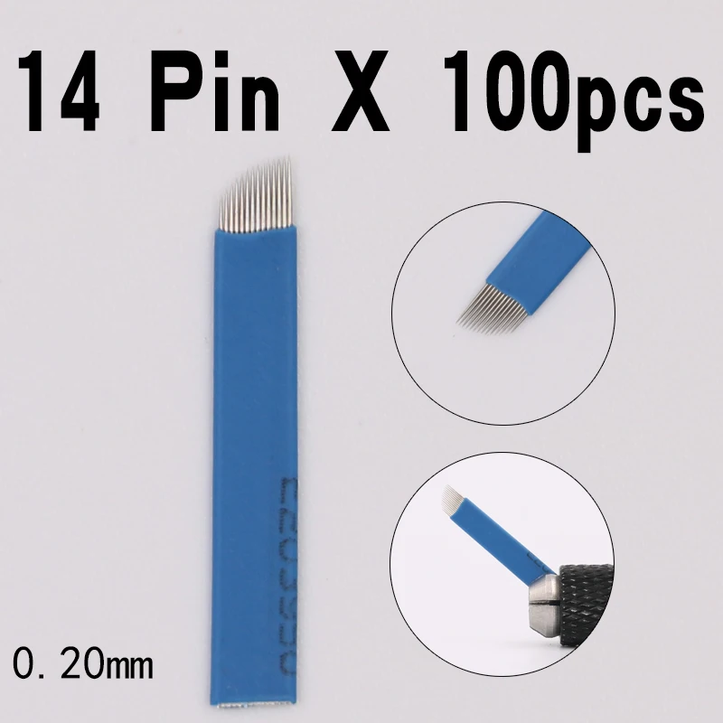 100pcs 14 pin Tattoo Needles Blue 3D Eyebrow Microblading Permanent Makeup Embroidery 14Pins Sterilized Stainless Sobrancelha
100pcs 14 pin Tattoo Needles Blue 3D Eyebrow Microblading Permanent Makeup Embroidery 14Pins Sterilized Stainless Sobrancelha