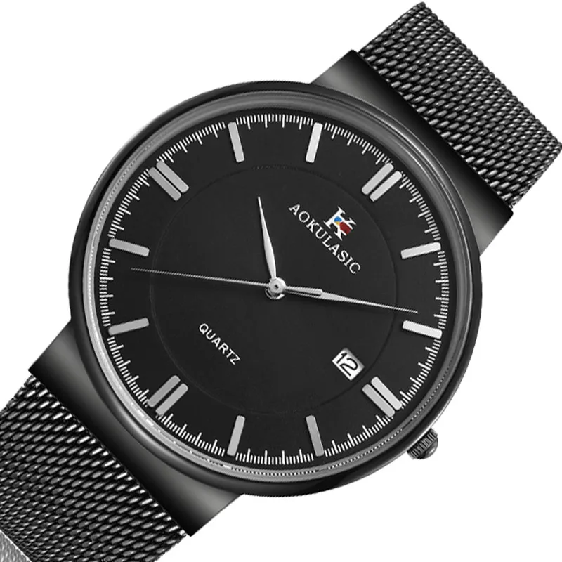 AOKULASIC Luxury Brand Mens Fashion Fine Mesh Stainless Steel Watch Band Waterproof Quartz Watch Men Wrist Watch часы мужские
AOKULASIC Luxury Brand Mens Fashion Fine Mesh Stainless Steel Watch Band Waterproof Quartz Watch Men Wrist Watch часы мужские
