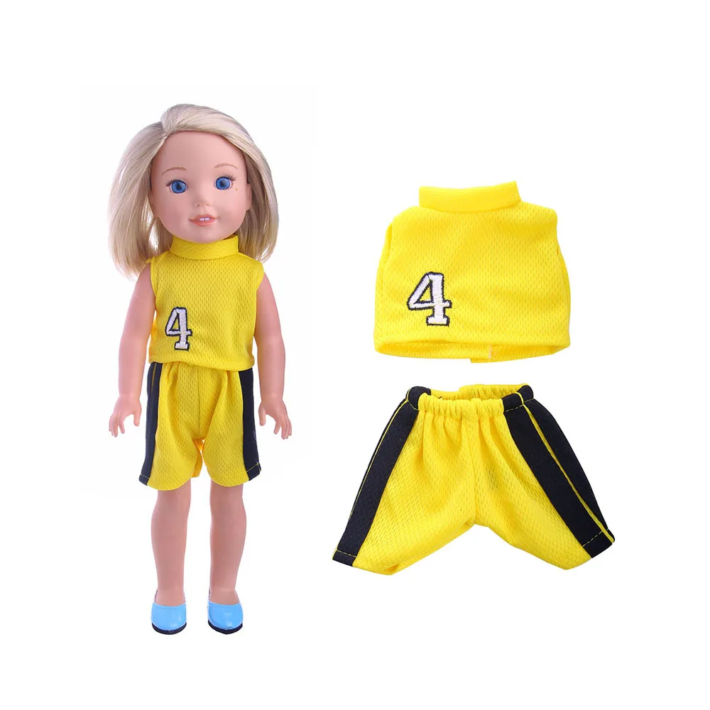 Одежда LuckDoll, желтая спортивная стильная одежда для 14,5 дюймовых кукол Wellie Wisher, аксессуары для кукол
Одежда LuckDoll, желтая спортивная стильная одежда для 14,5 дюймовых кукол Wellie Wisher, аксессуары для кукол