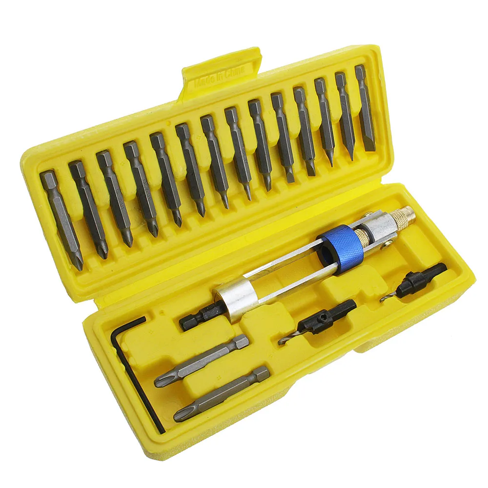 20Pcs Multi Screwdriver Sets Half Time Drill Driver Updated Version 16 Different Kinds Head with Countersink Bits Allen Wrench
20Pcs Multi Screwdriver Sets Half Time Drill Driver Updated Version 16 Different Kinds Head with Countersink Bits Allen Wrench