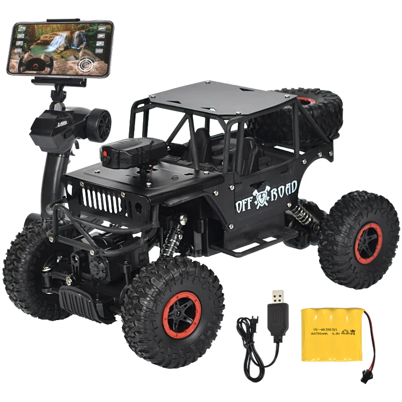 2.4G 480P Camera 1:16 RC Car WIFI FPV Four-Wheel Drive Alloy High-Speed Buggy Climbing Car Remote Control Car Toys for children
2.4G 480P Camera 1:16 RC Car WIFI FPV Four-Wheel Drive Alloy High-Speed Buggy Climbing Car Remote Control Car Toys for children