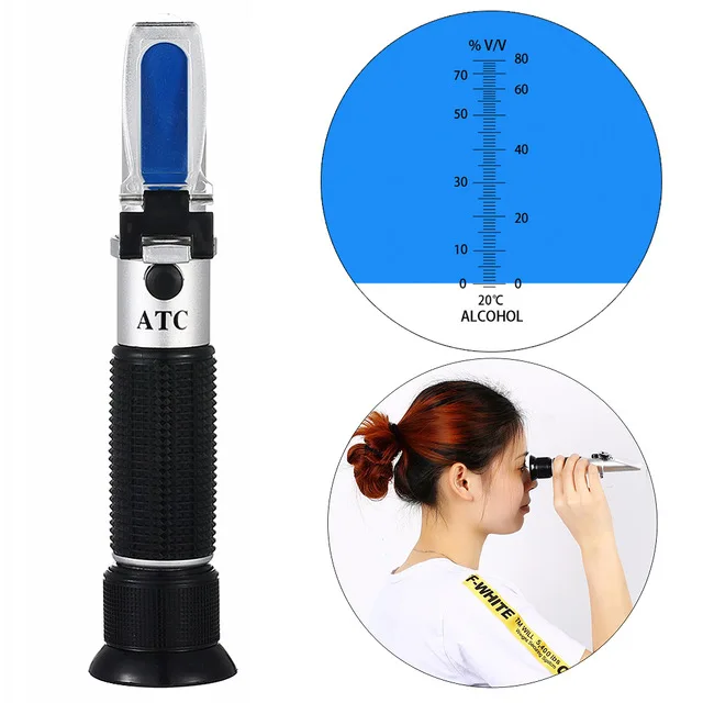 Portable Refractometer Hydrometer for Alcohol Meter Tester 0-80% Wine Alcohol Tester Meter Alcoholometer Alcoholmeter ATC
Portable Refractometer Hydrometer for Alcohol Meter Tester 0-80% Wine Alcohol Tester Meter Alcoholometer Alcoholmeter ATC