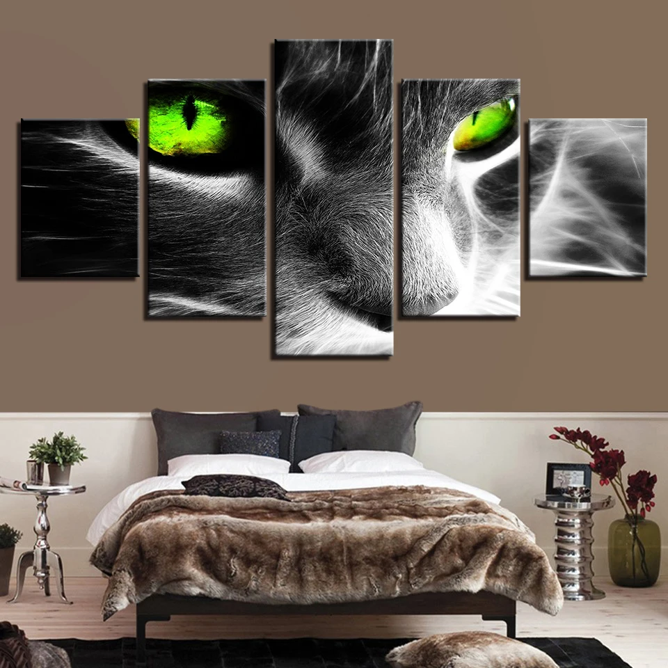 HD Prints Pictures Framework Living Room Wall Art Animal Canvas Paintings 5 Pieces Abstract Green Eyed Cat Posters Home Decor
HD Prints Pictures Framework Living Room Wall Art Animal Canvas Paintings 5 Pieces Abstract Green Eyed Cat Posters Home Decor