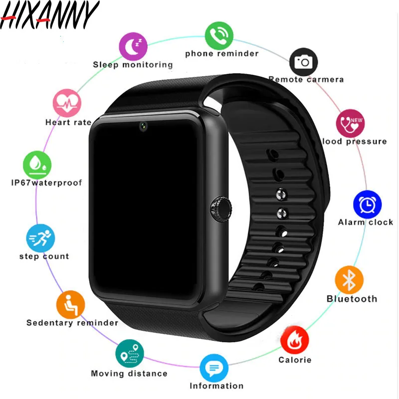 Наручные часы с Bluetooth умные спортивные Шагомер sim камерой для Android HUAWEI не GT08 DZ09 Reloj