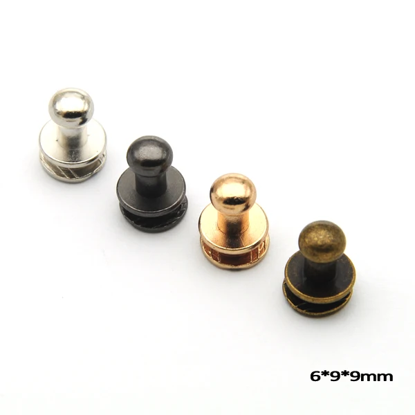 60sets/lot 6*9*9mm alloy screw rivets knob handbag belt shoes watchband metal rivets nickle,black,bronze,gold ZD024
60sets/lot 6*9*9mm alloy screw rivets knob handbag belt shoes watchband metal rivets nickle,black,bronze,gold ZD024