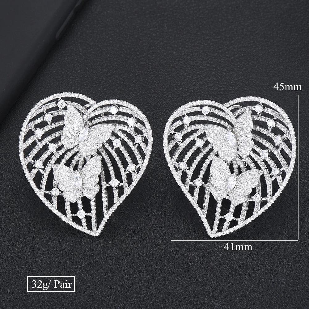 missvikki Luxury Popular Big Heart Butterfly Earring For Women Accessories Full Cubic Zirconia Earrings pendientes mujer moda
missvikki Luxury Popular Big Heart Butterfly Earring For Women Accessories Full Cubic Zirconia Earrings pendientes mujer moda
