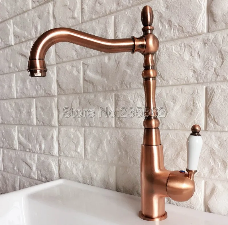 Antique Red Copper Kitchen Sink Faucet Washbasin Faucets Ceramic Lever Cold & Hot Water Mixer Bathroom Taps Deck Mounted lnf419
Antique Red Copper Kitchen Sink Faucet Washbasin Faucets Ceramic Lever Cold & Hot Water Mixer Bathroom Taps Deck Mounted lnf419