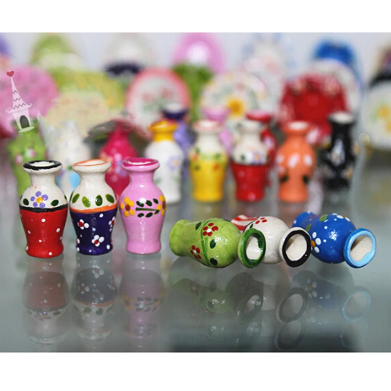 

1 шт. DIY Ручная работа кукольный дом кухня керамическое украшение ваза кукольный домик миниатюрные 1:12 мини керамический горшок