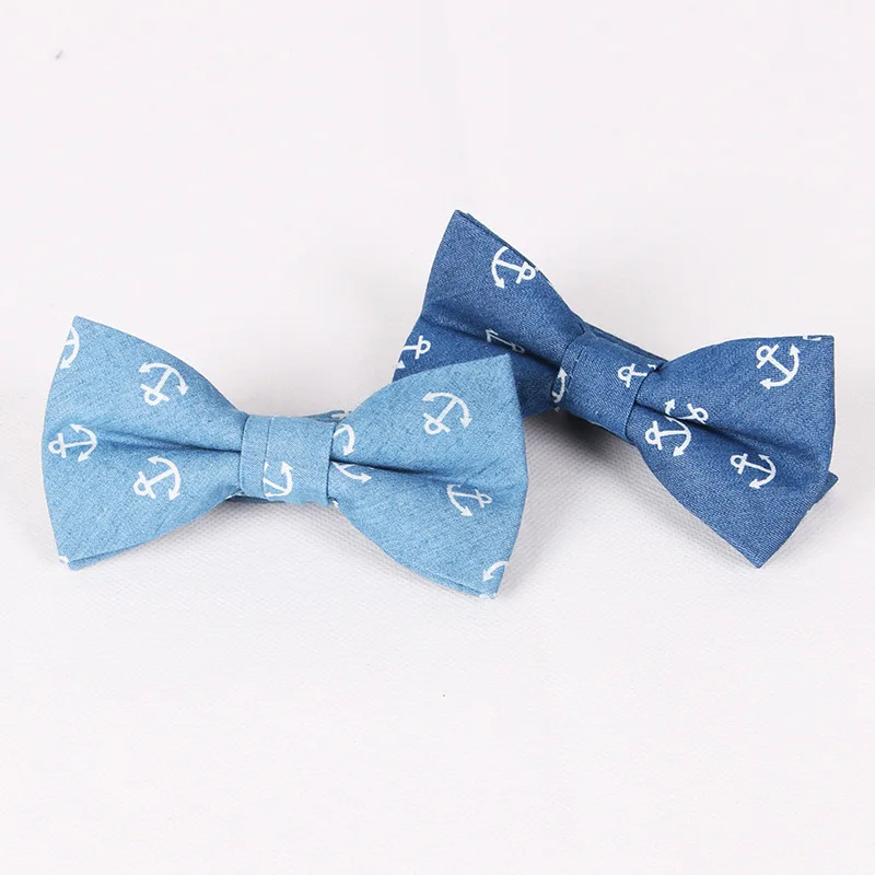 Мода Якорь галстук бабочка для мужчин Хлопковый комплект с рисунками бабочек