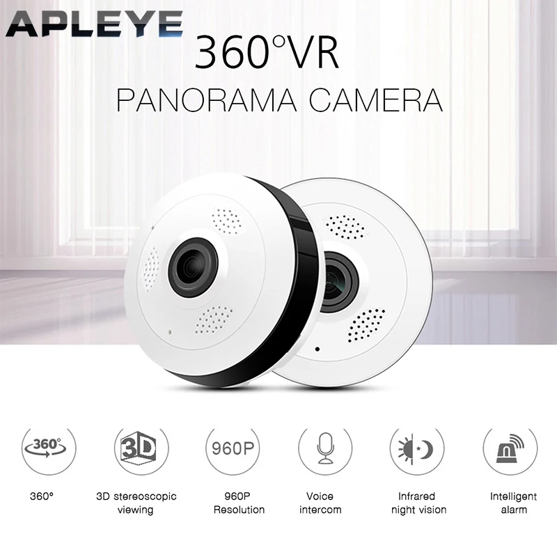 Фото Apleye мини 1080 P IP Камера V380 360 градусов панорамный Беспроводной Fisheye P2P 960 HD Smart Security