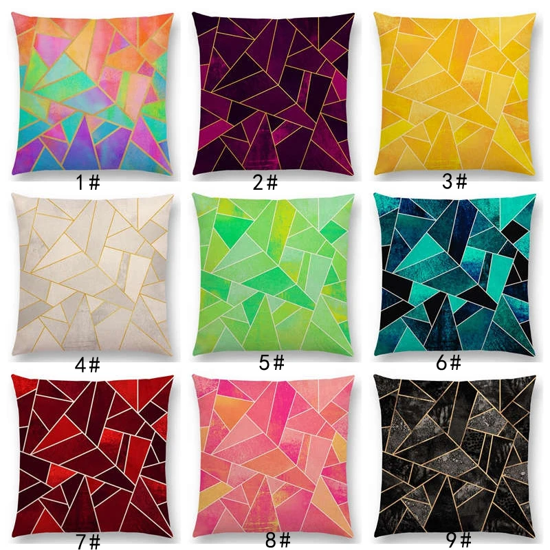 New White Purple Black Blue Pink Colorful Abstract Geometric Triangles Gold Lines Rainbow Stones Cushion Cover Throw Pillow Case
New White Purple Black Blue Pink Colorful Abstract Geometric Triangles Gold Lines Rainbow Stones Cushion Cover Throw Pillow Case
