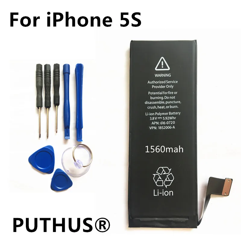 Оригинал 1560mAh для iphone 5s 5c батарея 3 8 V литий ионная замена внутренней батареи с