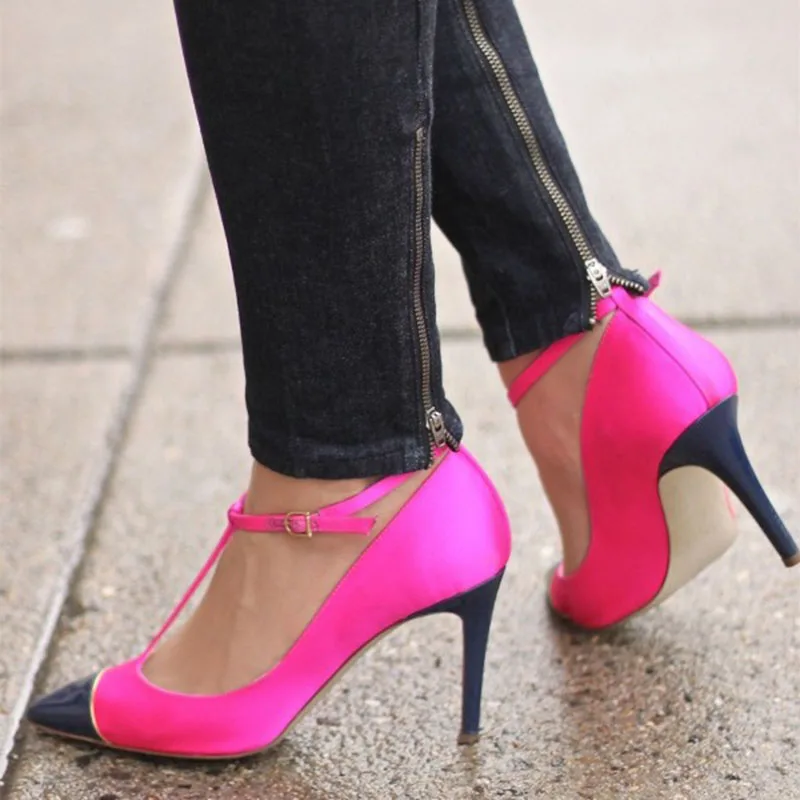 Hot Pink and Navy T Strap Heels Pumps Spring Autumn Cyber Monday Attractive Incomparable Generous Fashion FSJ Elegant Sexy
Hot Pink and Navy T Strap Heels Pumps Spring Autumn Cyber Monday Attractive Incomparable Generous Fashion FSJ Elegant Sexy